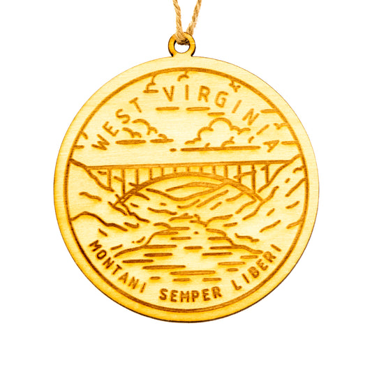 West Virginia State Picture Ornament