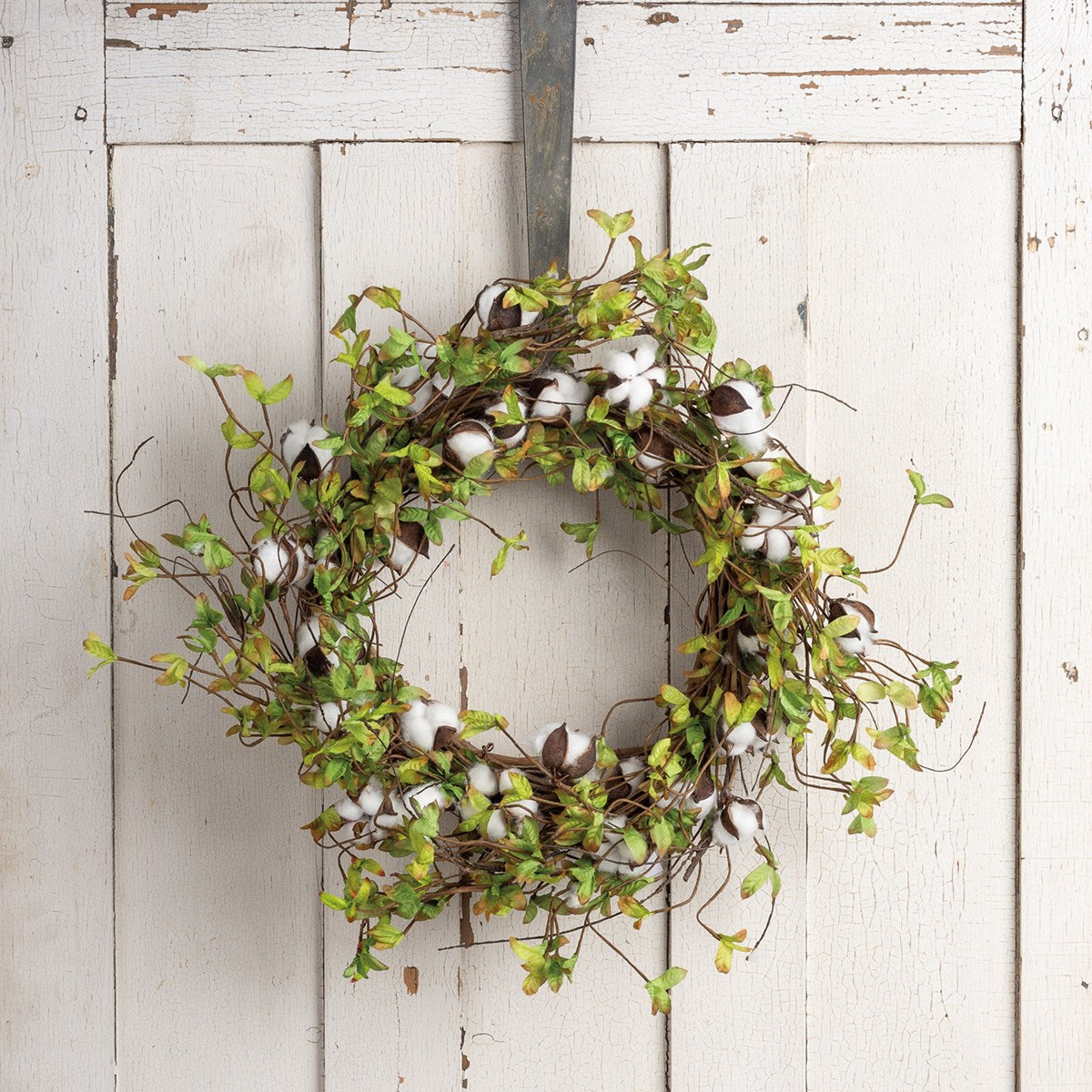Greenery and Cotton Wreath