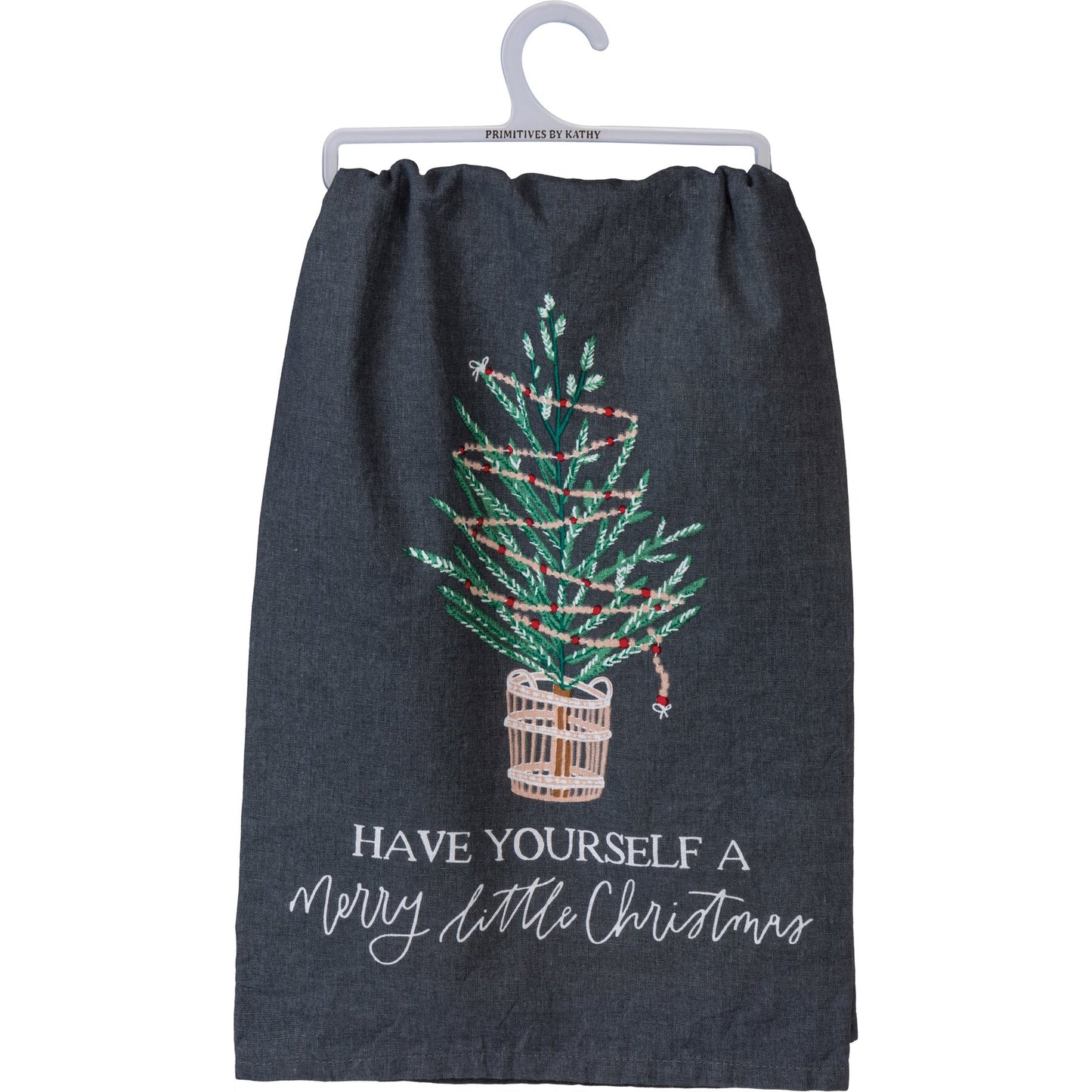 Have Yourself a Merry Little Christmas Kitchen Towel (Black)
