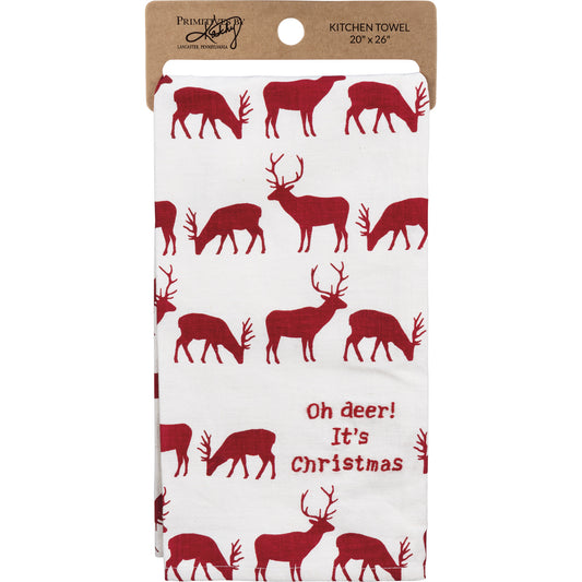 Oh Deer It's Christmas Kitchen Towel