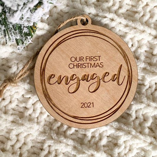 Our First Christmas Engaged Ornament