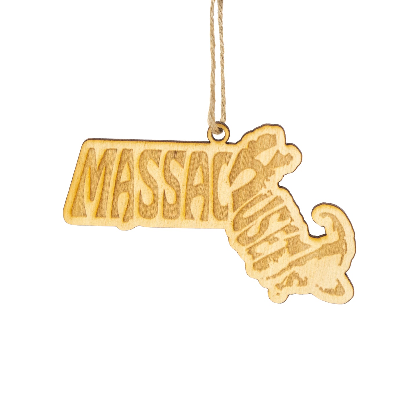 Massachusetts State Name Ornament
