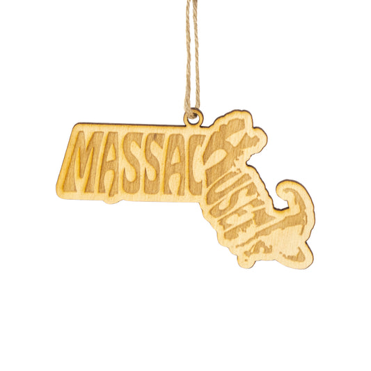 Massachusetts State Name Ornament