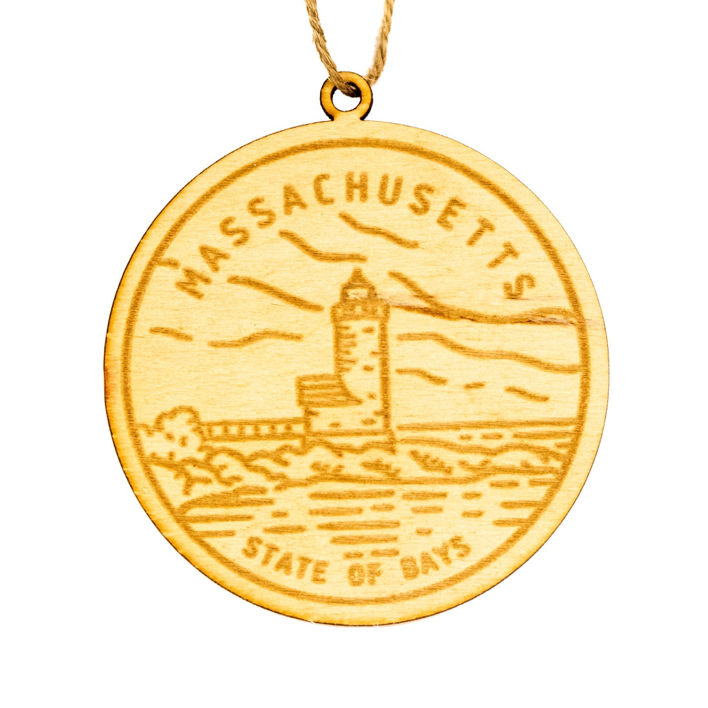 Massachusetts State Picture Ornament