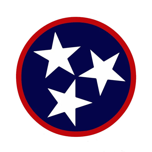 Blue & Red Tennessee Tri Star Sticker