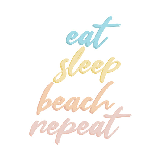 Eat, Sleep, Beach, Repeat Sticker