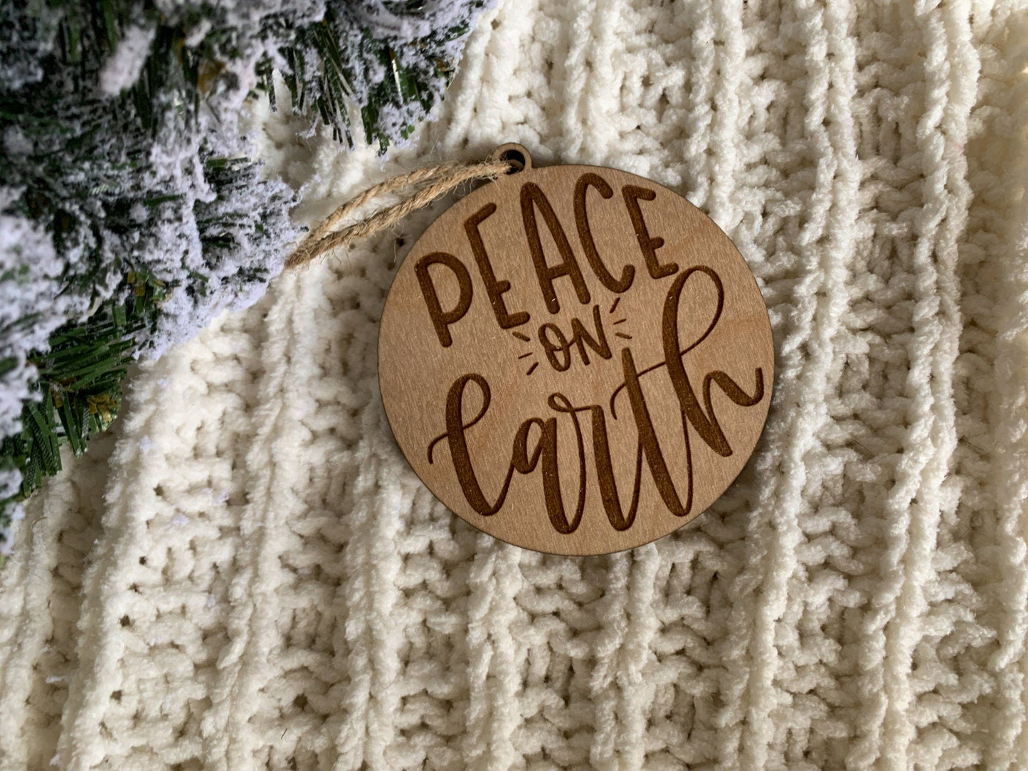 Peace on Earth Hand Lettered Ornament