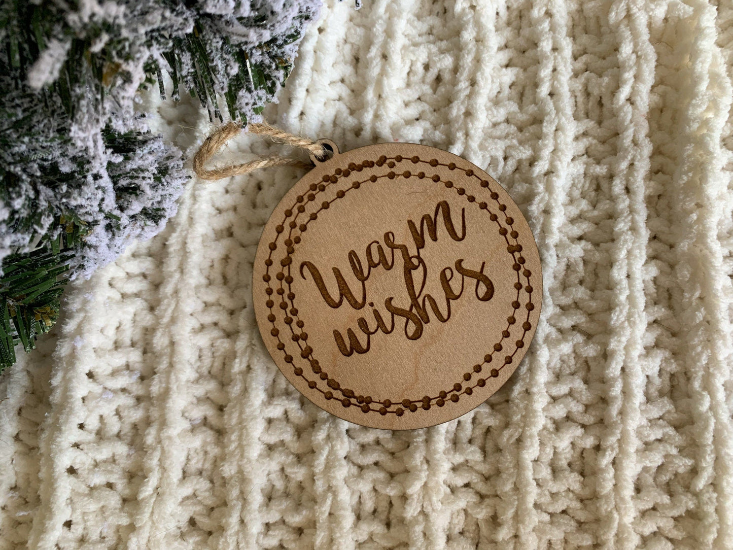 Warm Wishes Hand Lettered Ornament