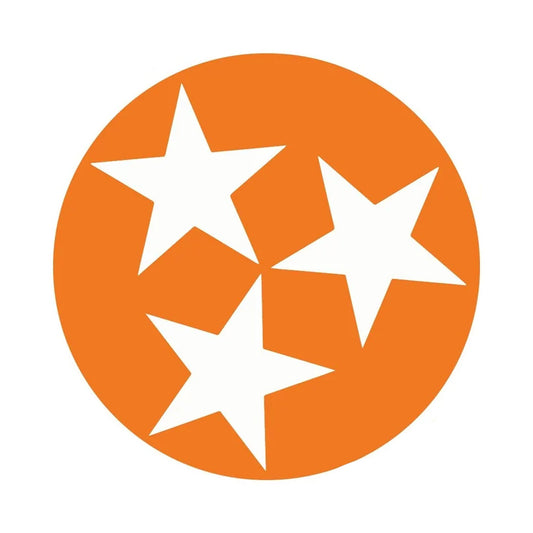 Orange Tennessee Tri Star Sticker