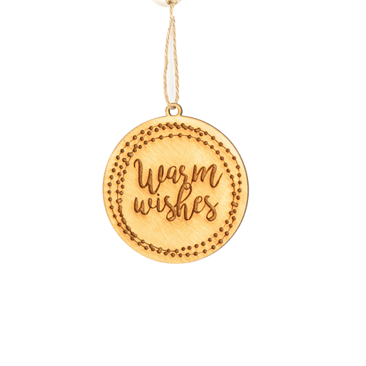 Warm Wishes Hand Lettered Ornament