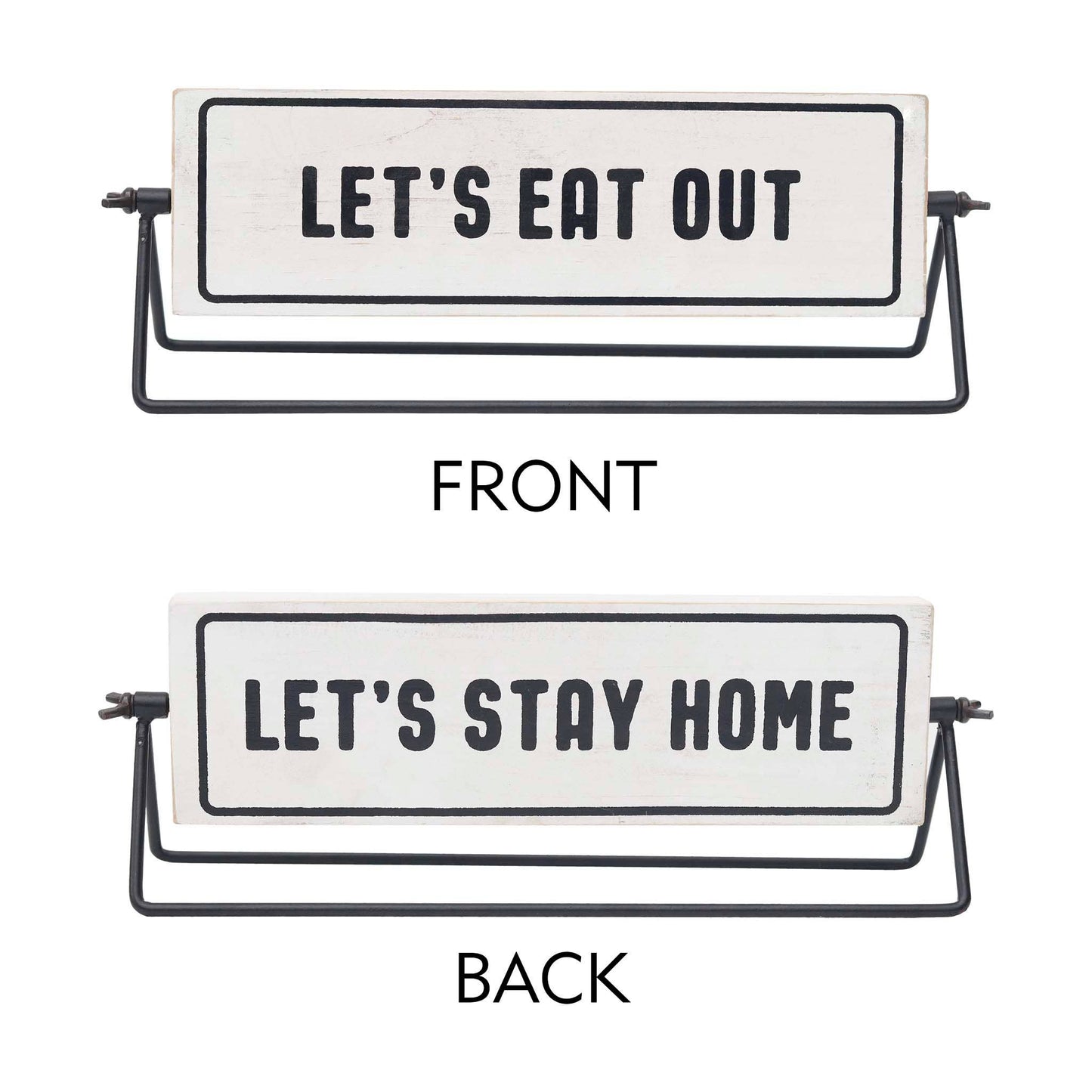 Let's Eat Out/Let's Stay Home Rotating Sign