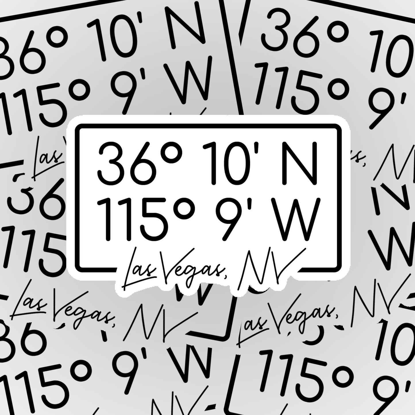 Las Vegas, Nevada Coordinates Sticker