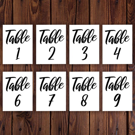 Table Number Decals