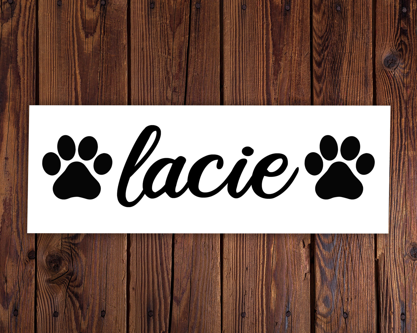 Custom Dog Name with Paw Prints Vinyl Decal