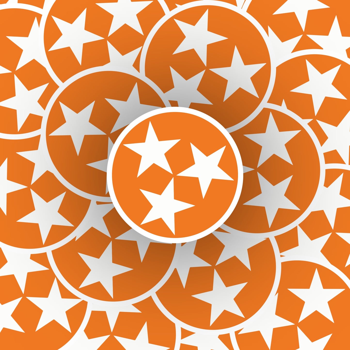 Orange Tennessee Tri Star Sticker