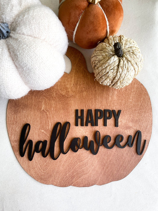 Happy Halloween Pumpkin Door Sign
